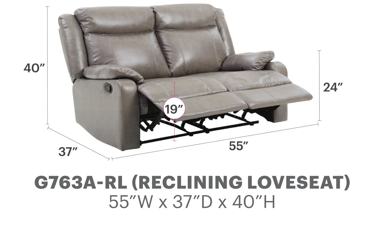 Stylish Reclining Loveseat For Two - Furniture Home Direct
