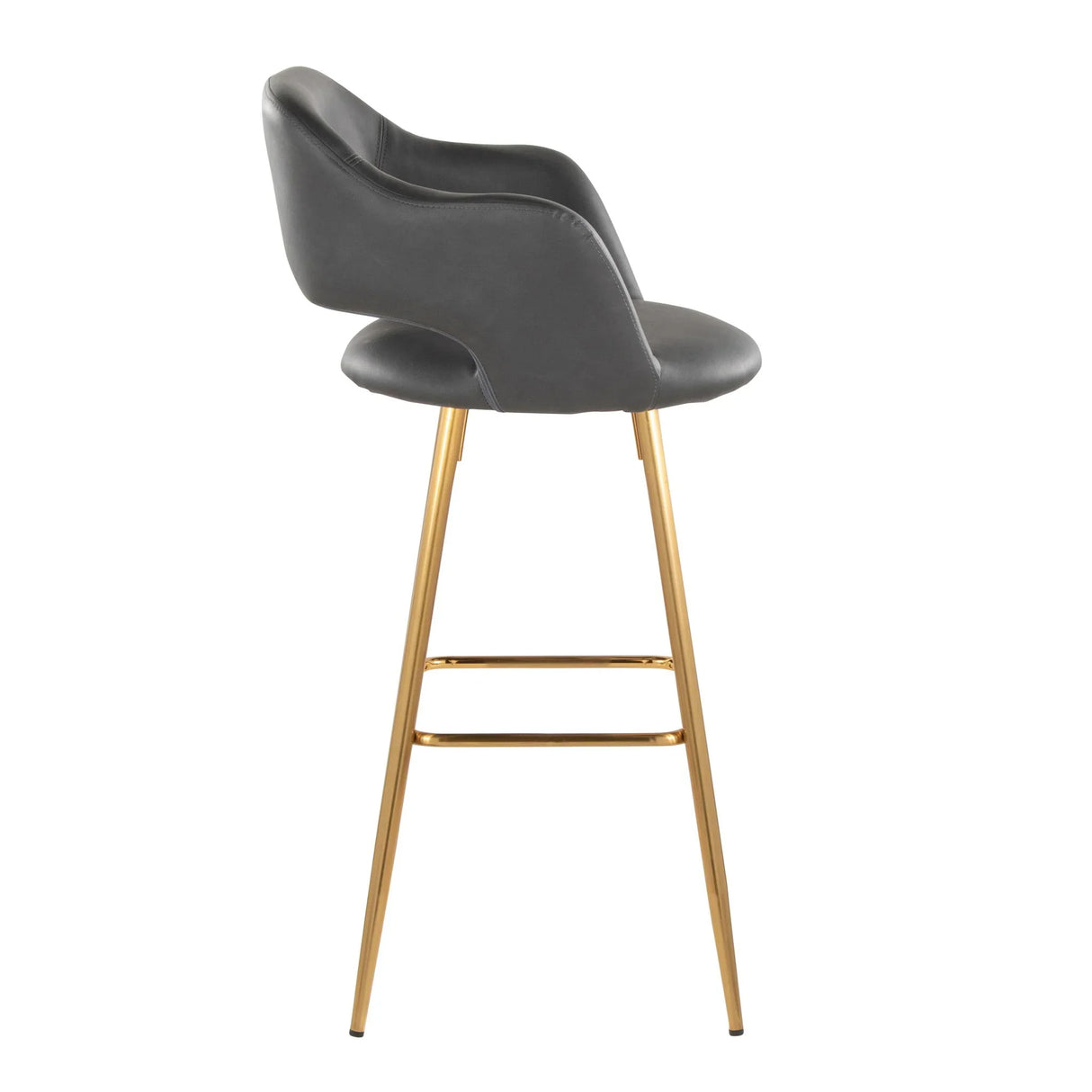 Margarite - Contemporary Fixed Height Barstool With Footrest (Set of 2) With Square - Furniture Home Direct