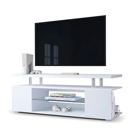 TV Stant With LED And Large Side Cabinet - Furniture Home Direct