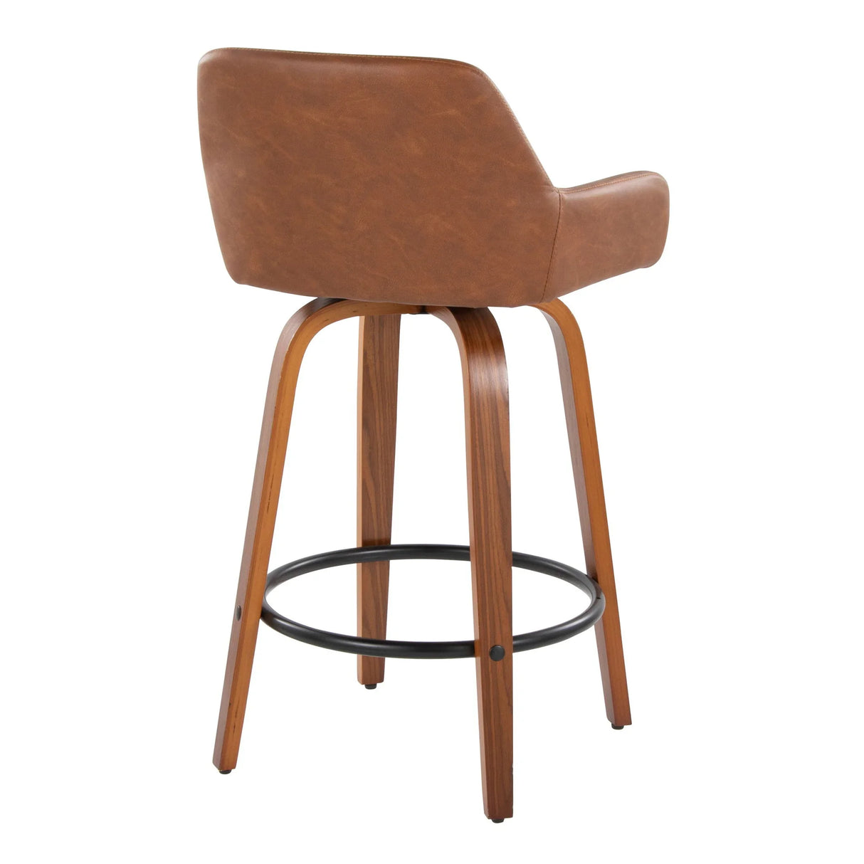 Daniella - Contemporary Fixed Height Counter Stool With Swivel With Round Footrest (Set of 2) - Furniture Home Direct