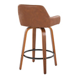 Daniella - Contemporary Fixed Height Counter Stool With Swivel With Round Footrest (Set of 2) - Furniture Home Direct