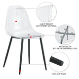 Dining Chairs Acrylic Modern Set 4 Pack Slim Clear - Furniture Home Direct