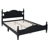 Platform Bed Full Size Wood Frame With Slat Support Black - Furniture Home Direct