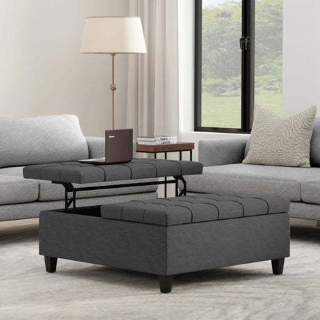 Harrison - Upholstered Coffee Table Storage Ottoman - Furniture Home Direct