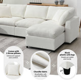 Modular Sectional Sofa With L Shaped Spacious Layout Beige - Furniture Home Direct