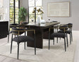 Jaramillo - 7 Pieces Dining Room Set - Gold / Rustic Espresso - Furniture Home Direct
