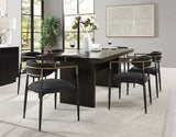 Jaramillo - 7 Pieces Dining Room Set - Gold / Rustic Espresso - Furniture Home Direct