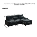 Modern Comfy Chenille L Shaped Sectional Sofa With Movable Ottoman - Furniture Home Direct