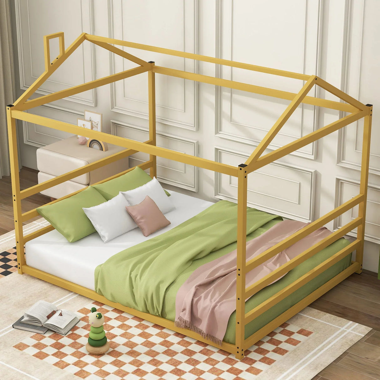 Metal House Shape Platform Bed - Furniture Home Direct