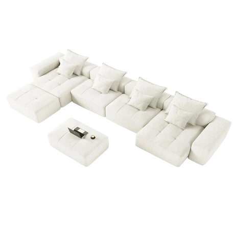 Modern Oversized Diy Combination Modular Sectional Sofa With Pillows - Furniture Home Direct