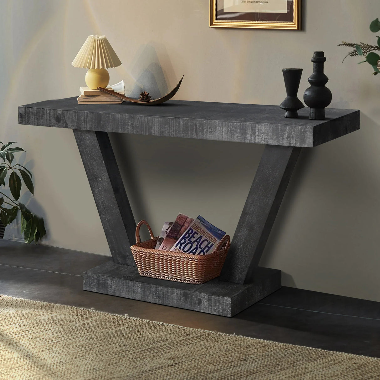 Vintage Distressed Wood Entryway Bench With 2 Tier Storage Cabinet - Furniture Home Direct