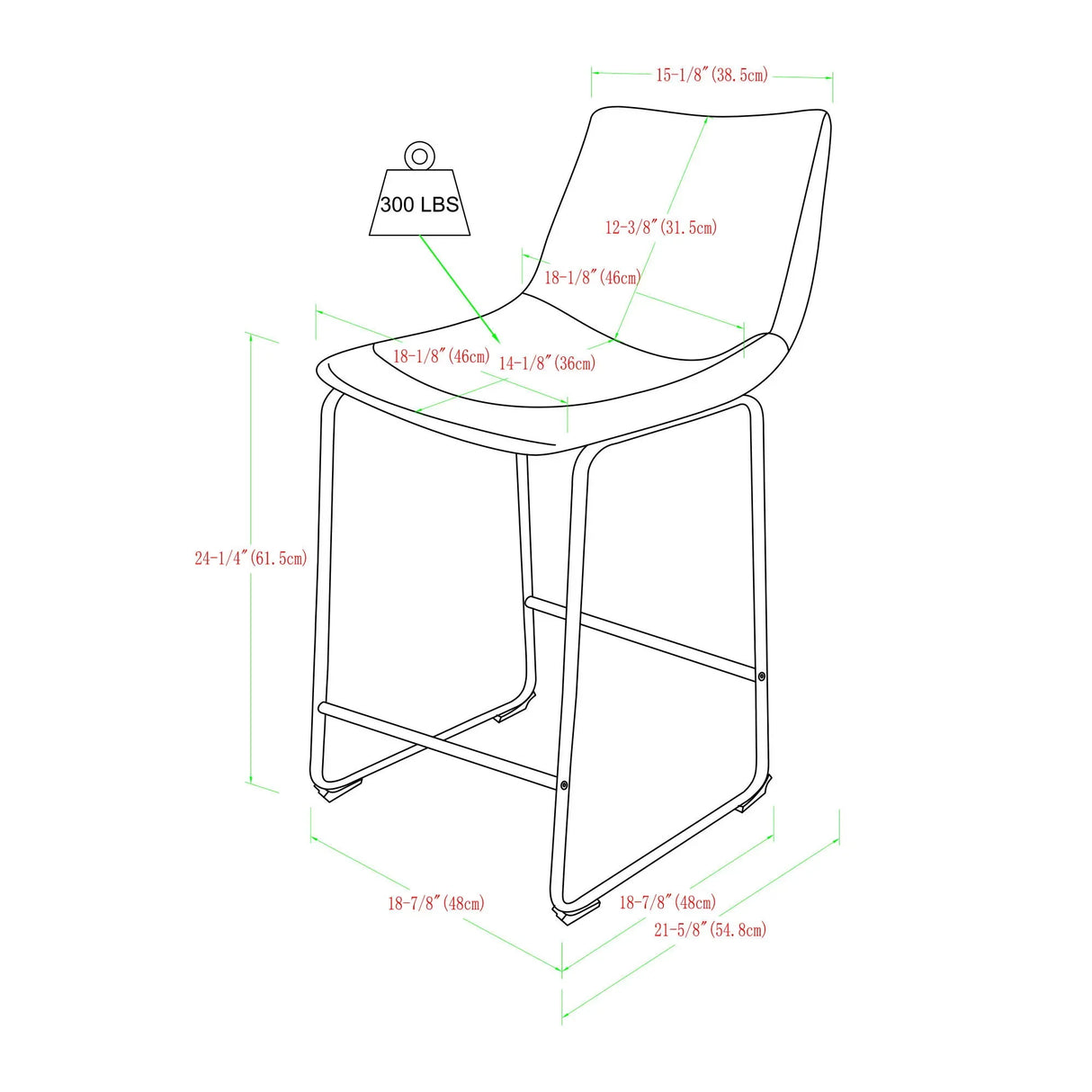 Industrial Counter Stools (Set of 2) - Furniture Home Direct