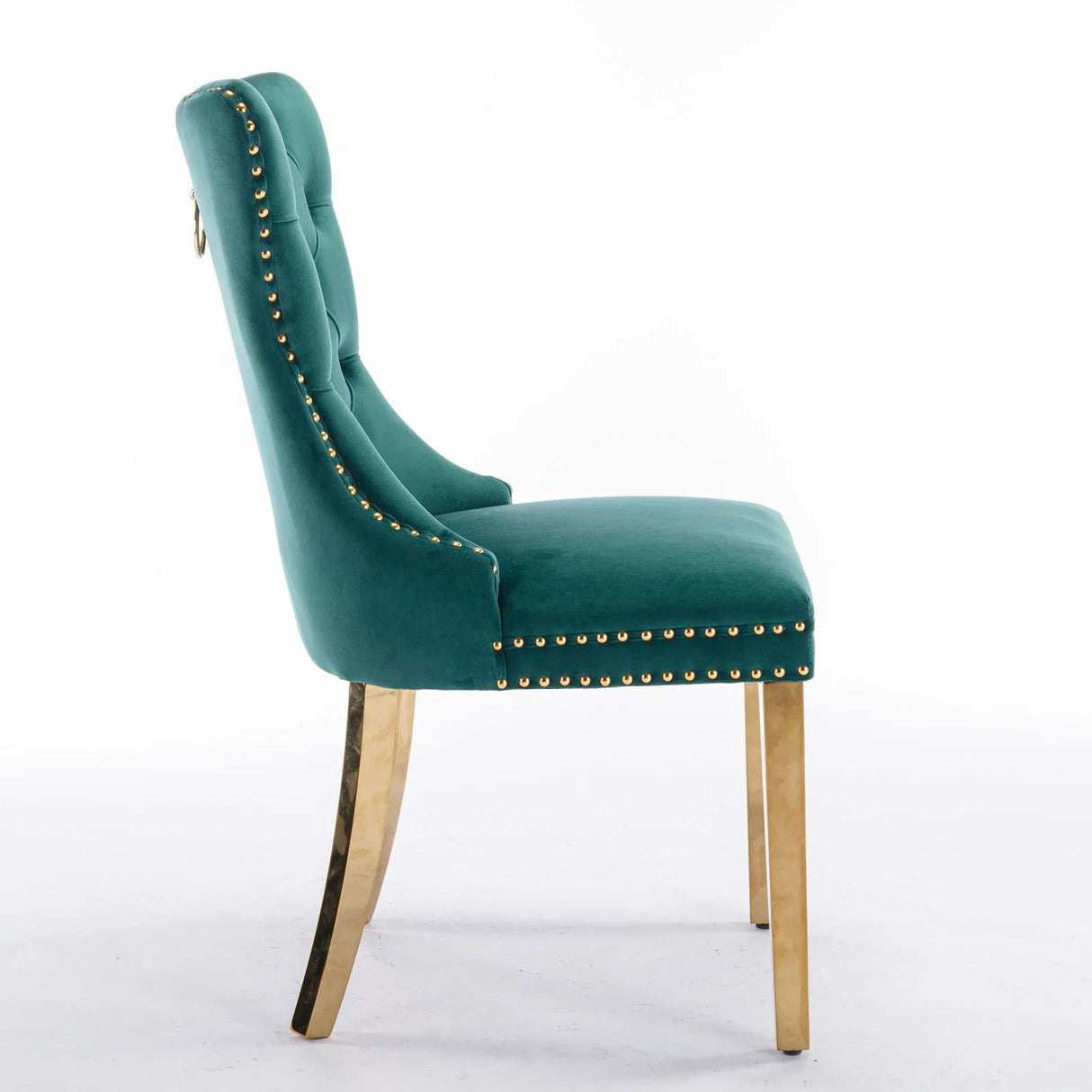 Nikki - Modern, High-End Tufted Solid Wood Contemporary Velvet Upholstered Dining Chair With Golden Stainless Steel Plating Legs, Nailhead Trim (Set of 2) - Furniture Home Direct