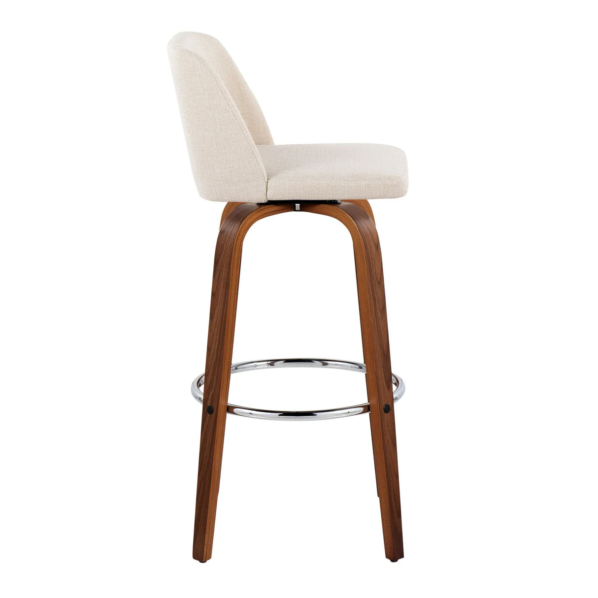 Toriano - Mid Century Modern Fixed Height, Barstool With Swivel With Round Footrest (Set of 2) - Furniture Home Direct