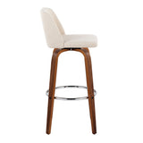 Toriano - Mid Century Modern Fixed Height, Barstool With Swivel With Round Footrest (Set of 2) - Furniture Home Direct