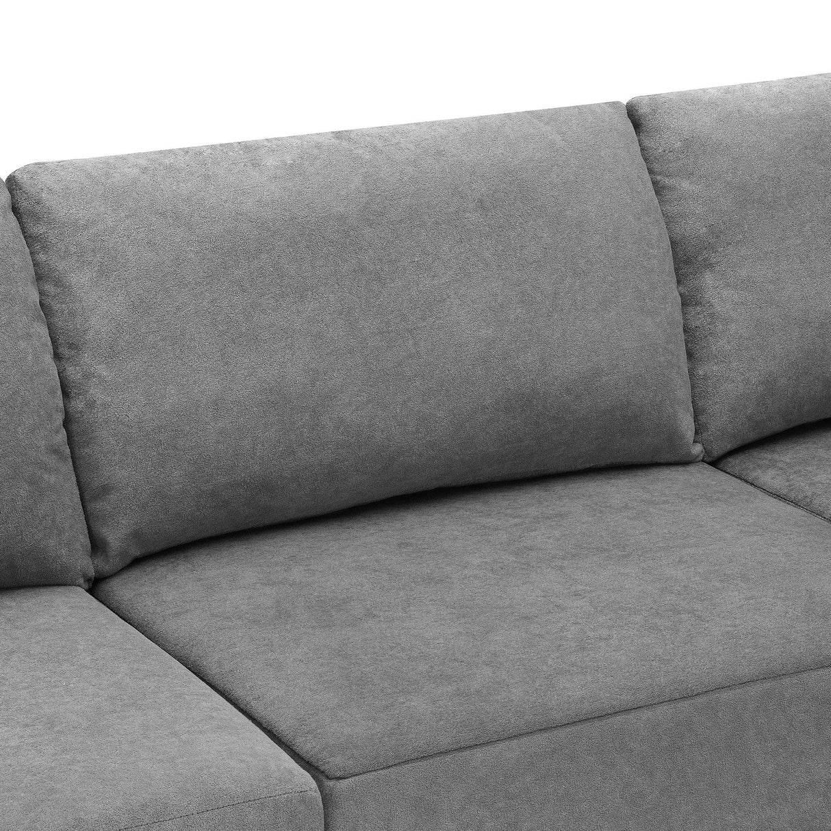 L Shaped Modular Sectional Sofa With Wide Seats Gray - Furniture Home Direct