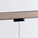 Modernize Kitchen Buffet Organizing Cabinet With 4 Shelves - White / Dark Taupe - Furniture Home Direct