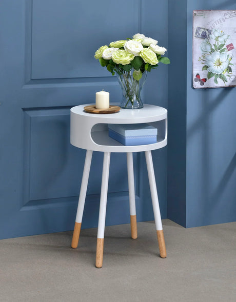 Sonria - Round Accent Table - Natural White - Furniture Home Direct