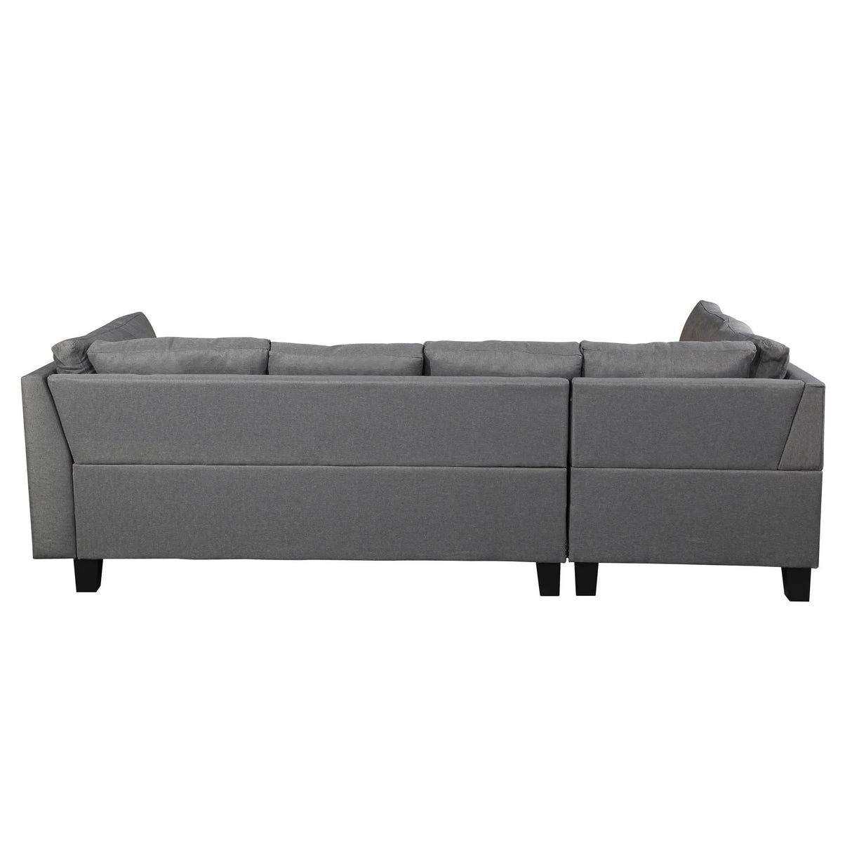 Sectional Sofa Set For Living Room With Right Hand Chaise Lounge And Storage Ottoman - Gray - Furniture Home Direct