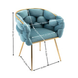 Luxury Modern Simple Leisure Velvet Single Sofa Chair Bedroom Lazy Person Household Dresser Stool Manicure Table Back Chair - Furniture Home Direct