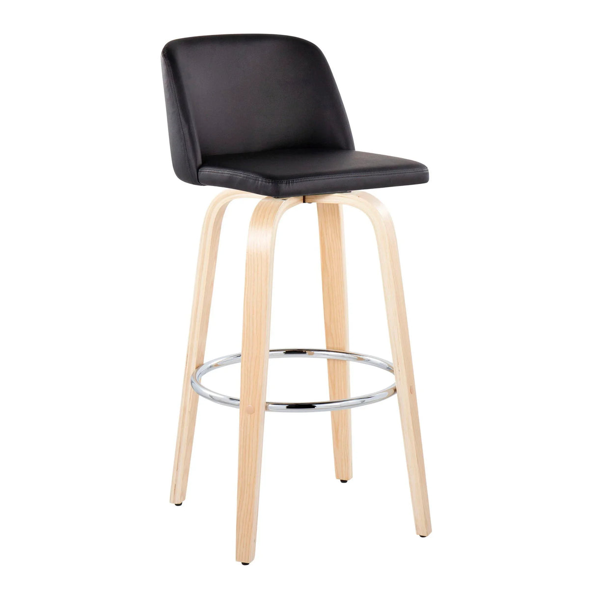 Toriano - Contemporary Fixed Height Barstool & Swivel With Round Footrest (Set of 2) - Furniture Home Direct