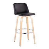 Toriano - Contemporary Fixed Height Barstool & Swivel With Round Footrest (Set of 2) - Furniture Home Direct