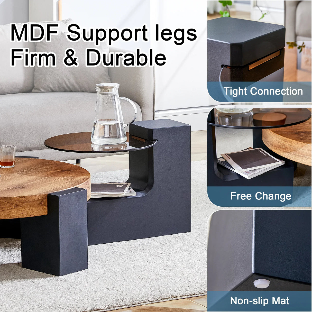 Detachable Double-Decker Coffee Table - Furniture Home Direct