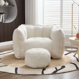 Soft Chenille Bean Bag Chair With High Resilient Foam - Furniture Home Direct