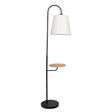 Seoul - Floor Lamp With Rotary Switch Wood Table Base - Black / White - Furniture Home Direct