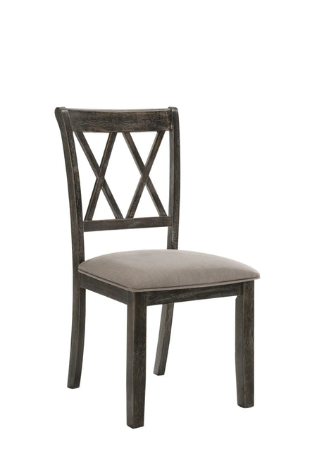 Claudia II - Weathered Side Chair (Set of 2) - Beige / Gray - Furniture Home Direct
