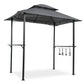 Outdoor Grill Gazebo With Double Tier Soft Top Canopy, Steel Frame, Bar Counters & Hook - Furniture Home Direct