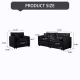 Modern Upholstered Chenille Loveseat And Armchair Set With Pillows - Furniture Home Direct