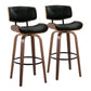Lombardi - Mid-Century Modern Fixed Height Barstool With Swivel With Round Footrest (Set of 2) - Furniture Home Direct