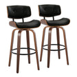 Lombardi - Mid-Century Modern Fixed Height Barstool With Swivel With Round Footrest (Set of 2) - Furniture Home Direct