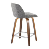 Toriano - Mid Century Modern Fixed Height Counter Stool With Swivel And Square Footrest (Set of 2) - Furniture Home Direct
