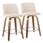 Toriano - Mid Century Modern Fixed Height Counter Stool With Swivel And Square Footrest (Set of 2) - Furniture Home Direct