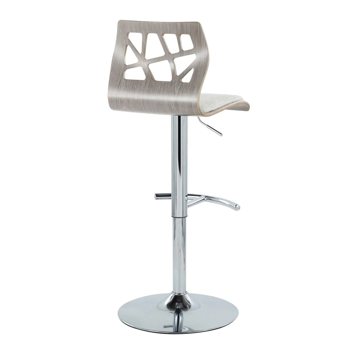 Folia - Contemporary Adjustable Barstool With Swivel With Rounded T Footrest (Set of 2) - Furniture Home Direct