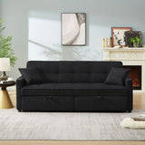 3 In 1 Convertible Sleeper Sofa Bed, Reclining Backrest, Pillows, Pockets - Furniture Home Direct