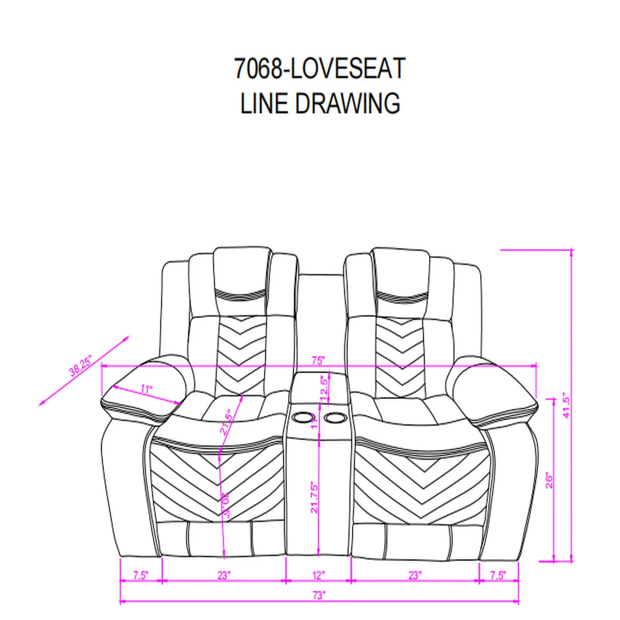 Raize - 10 Power Console Reclining Loveseat With LED - Gray - Furniture Home Direct