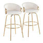 Claire - Contemporary / Glam Fixed Height Bar Stool (Set of 2) Round Footrest (Set of 2) - Furniture Home Direct