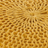 Bordeaux - Knitted Cotton Round Pouf, Versatile Ottoman And Floor Cushion - Furniture Home Direct