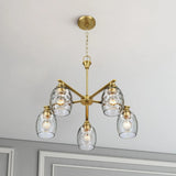 Elegance 5 Lights Linear Arms With Chain Chandelier - Clear / Gold - Furniture Home Direct