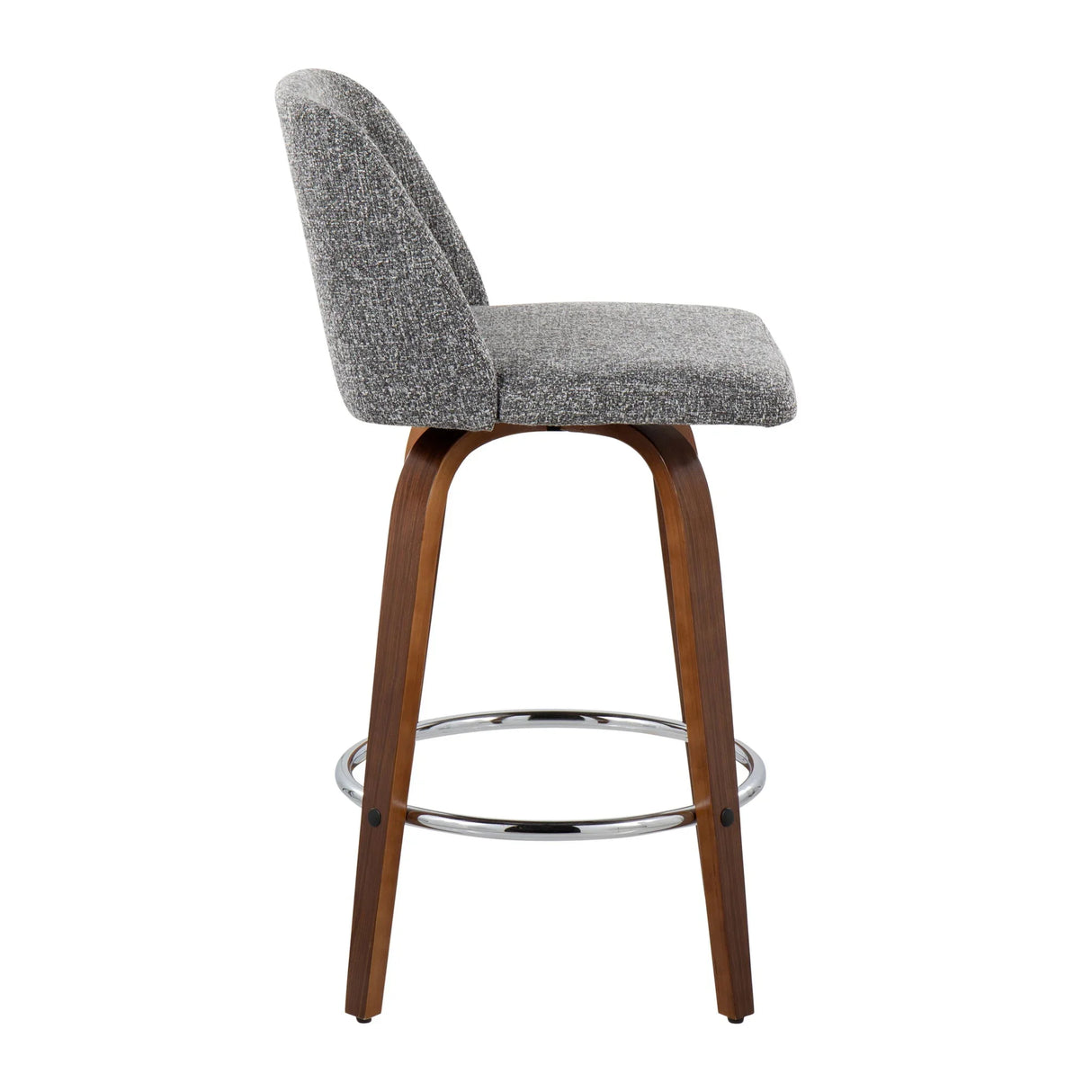 Toriano - Mid-Century Modern Fixed Height Counter Stool With Round Footrest (Set of 2) - Furniture Home Direct