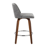 Toriano - Mid-Century Modern Fixed Height Counter Stool With Round Footrest (Set of 2) - Furniture Home Direct