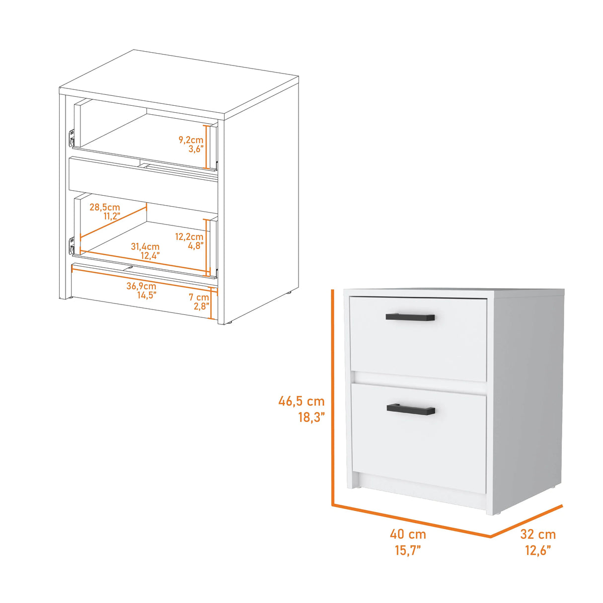 Wardrobe With Nightstand And Shelves Drawers Large White - Furniture Home Direct