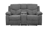 Kalen - Chenille Loveseat With Console - Gray - Furniture Home Direct