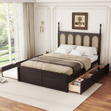 Platform Bed With With 2 Big Drawers With Trundle - Furniture Home Direct