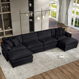Modern Comfy Deep Seat Modular Sectional Sofa Cloud Couch With Ottoman - Furniture Home Direct