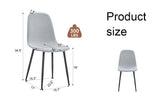 Dining Chairs Set Linen Cotton Upholstery Light Gray - Furniture Home Direct