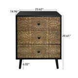 3 Drawer Cabinet, Suitable For Bedroom - Black - Furniture Home Direct